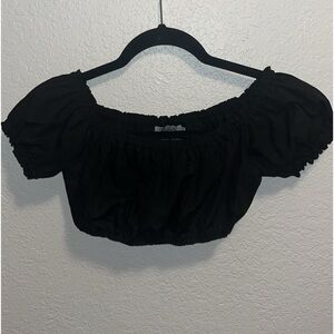 Rare black short sleeve cropped top size M